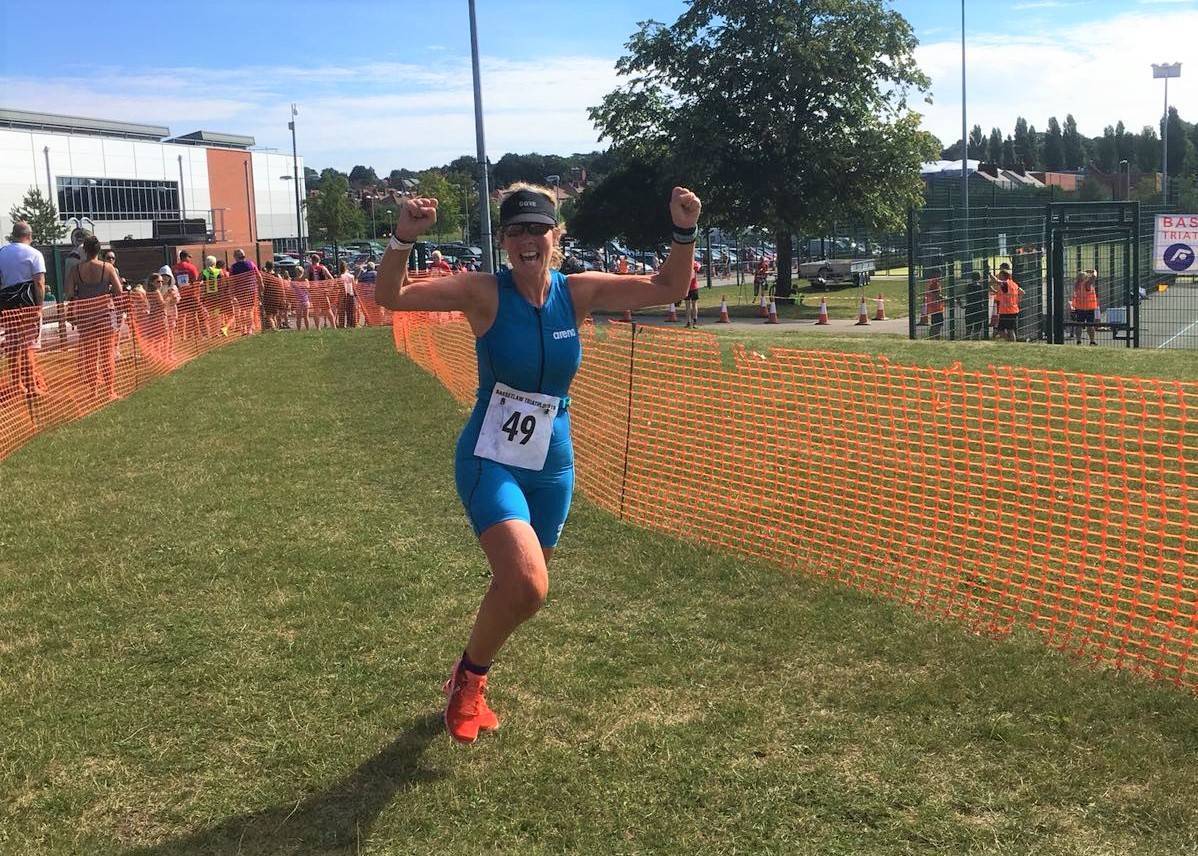 Jackie Feeley running a marathon.